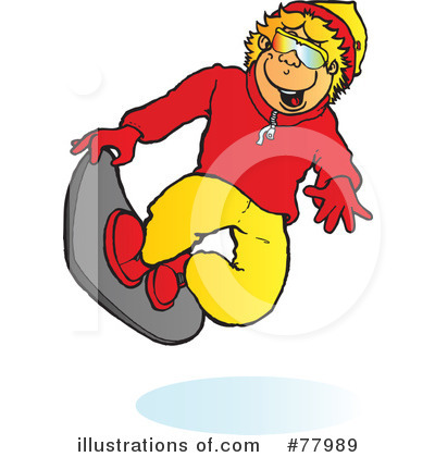 Royalty-Free (RF) Snowboarding Clipart Illustration by Snowy - Stock Sample #77989