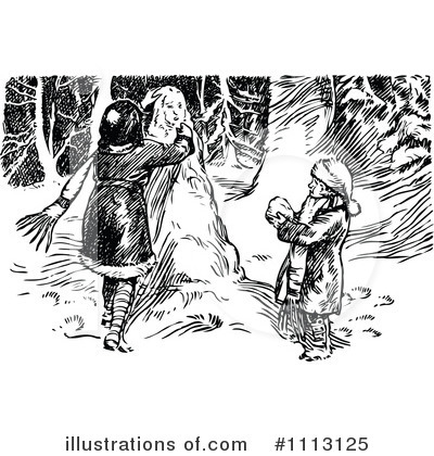 Royalty-Free (RF) Snowman Clipart Illustration by Prawny Vintage - Stock Sample #1113125