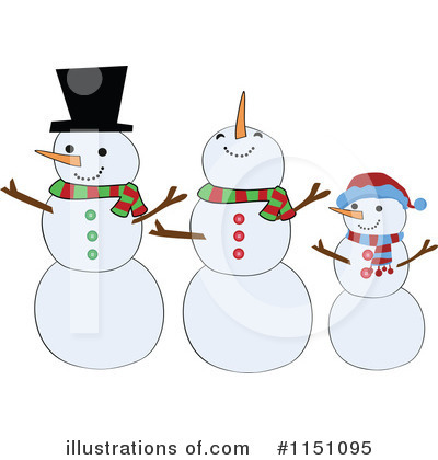 Royalty-Free (RF) Snowman Clipart Illustration by peachidesigns - Stock Sample #1151095