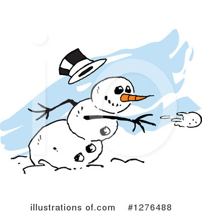Snowball Fight Clipart #1276488 by Johnny Sajem