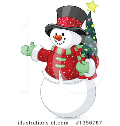 Royalty-Free (RF) Snowman Clipart Illustration by Pushkin - Stock Sample #1356767