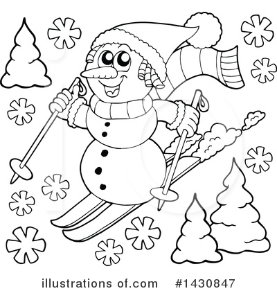Royalty-Free (RF) Snowman Clipart Illustration by visekart - Stock Sample #1430847