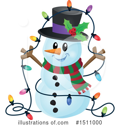 Royalty-Free (RF) Snowman Clipart Illustration by visekart - Stock Sample #1511000