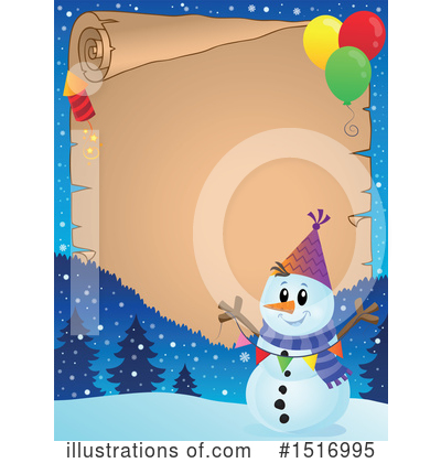 Royalty-Free (RF) Snowman Clipart Illustration by visekart - Stock Sample #1516995