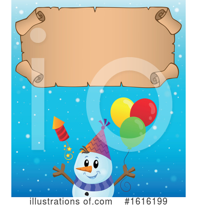 Royalty-Free (RF) Snowman Clipart Illustration by visekart - Stock Sample #1616199
