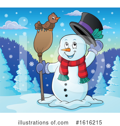 Royalty-Free (RF) Snowman Clipart Illustration by visekart - Stock Sample #1616215