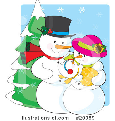 Royalty-Free (RF) Snowman Clipart Illustration by Maria Bell - Stock Sample #20089