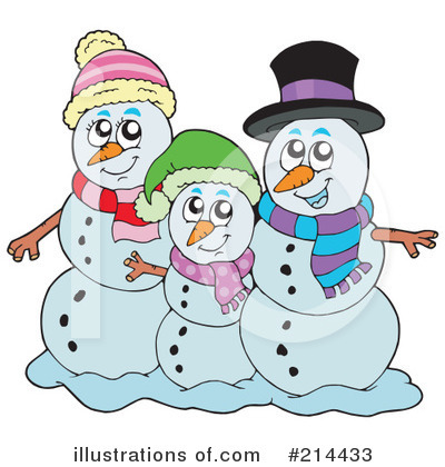 Royalty-Free (RF) Snowman Clipart Illustration by visekart - Stock Sample #214433