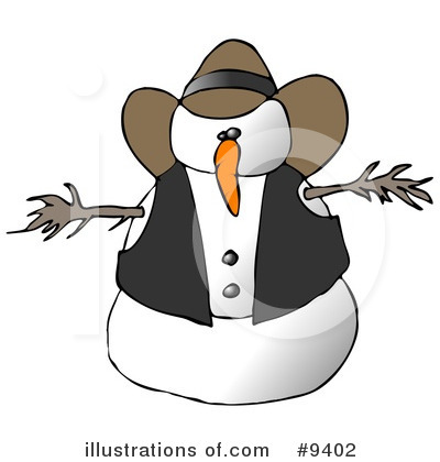 Royalty-Free (RF) Snowman Clipart Illustration by djart - Stock Sample #9402