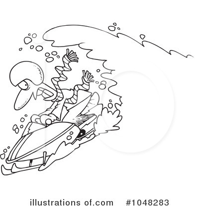 Royalty-Free (RF) Snowmobile Clipart Illustration by toonaday - Stock Sample #1048283