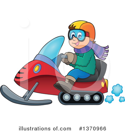 Royalty-Free (RF) Snowmobile Clipart Illustration by visekart - Stock Sample #1370966