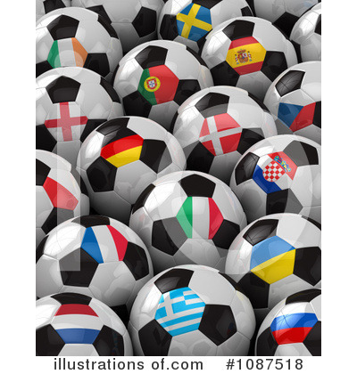 Soccer Balls Clipart #1087518 by stockillustrations