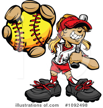 Royalty-Free (RF) Softball Clipart Illustration by Chromaco - Stock Sample #1092498