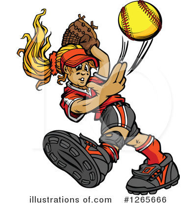 Royalty-Free (RF) Softball Clipart Illustration by Chromaco - Stock Sample #1265666