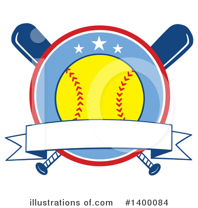 Royalty-Free (RF) Softball Clipart Illustration by Hit Toon - Stock Sample #1400084