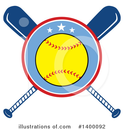 Royalty-Free (RF) Softball Clipart Illustration by Hit Toon - Stock Sample #1400092