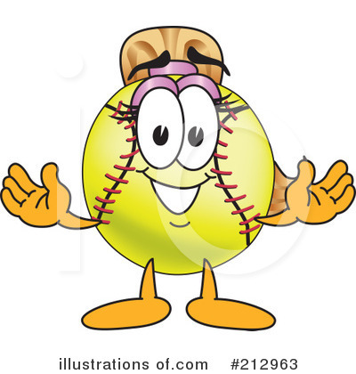 Royalty-Free (RF) Softball Mascot Clipart Illustration by Mascot Junction - Stock Sample #212963