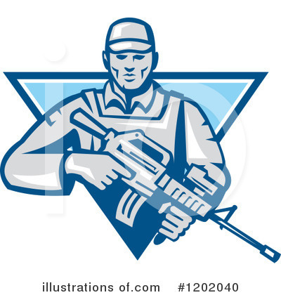 Royalty-Free (RF) Soldier Clipart Illustration by patrimonio - Stock Sample #1202040