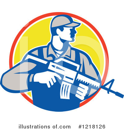 Royalty-Free (RF) Soldier Clipart Illustration by patrimonio - Stock Sample #1218126