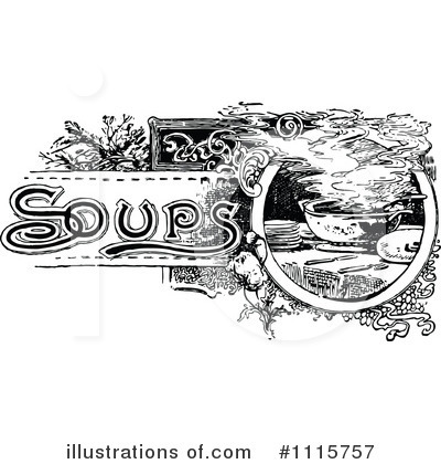 Royalty-Free (RF) Soup Clipart Illustration by Prawny Vintage - Stock Sample #1115757