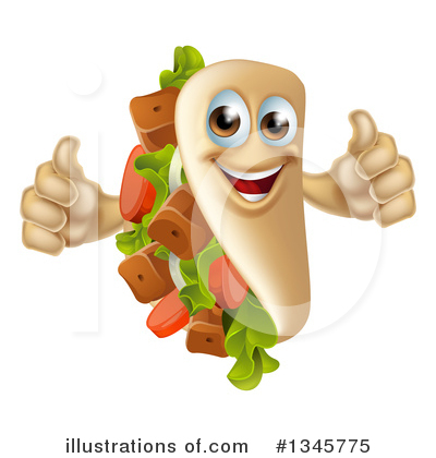 Souvlaki Kebab Clipart #1345775 by AtStockIllustration