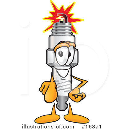 Spark Plug Character Clipart #16871 by Mascot Junction