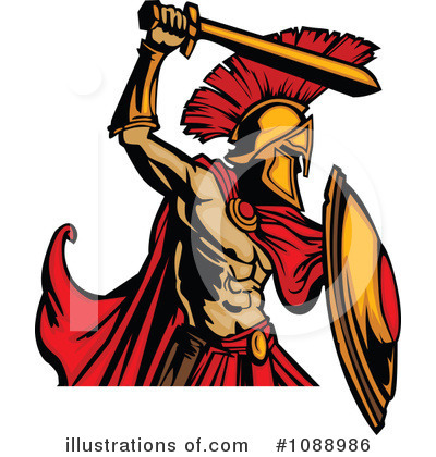 Royalty-Free (RF) Spartan Clipart Illustration by Chromaco - Stock Sample #1088986