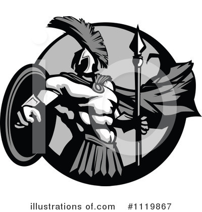 Royalty-Free (RF) Spartan Clipart Illustration by Chromaco - Stock Sample #1119867