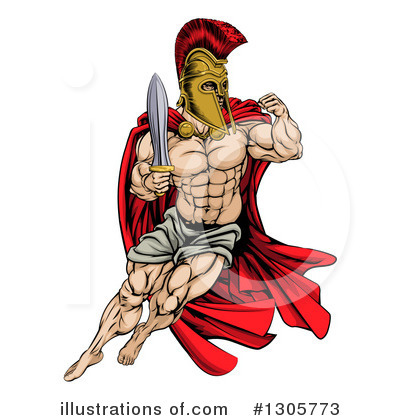 Royalty-Free (RF) Spartan Clipart Illustration by AtStockIllustration - Stock Sample #1305773