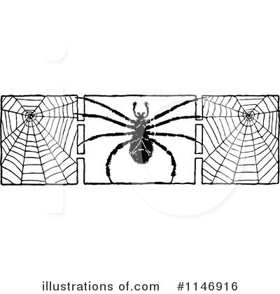 Royalty-Free (RF) Spider Clipart Illustration by Prawny Vintage - Stock Sample #1146916