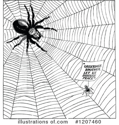 Royalty-Free (RF) Spider Clipart Illustration by Prawny Vintage - Stock Sample #1207460