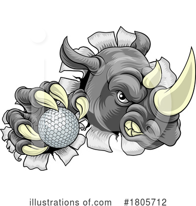 Rhinoceros Clipart #1805712 by AtStockIllustration