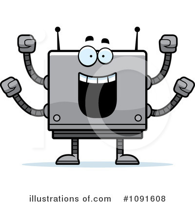 Royalty-Free (RF) Square Robot Clipart Illustration by Cory Thoman - Stock Sample #1091608