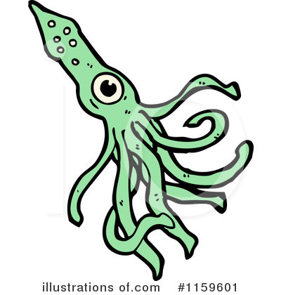 Royalty-Free (RF) Squid Clipart Illustration by lineartestpilot - Stock Sample #1159601