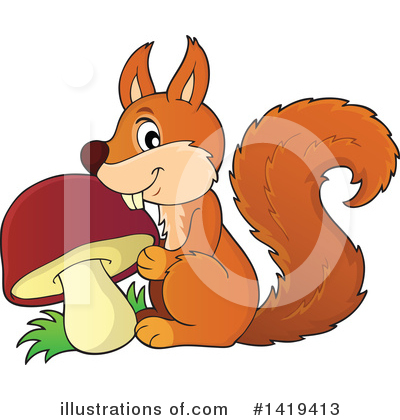 Royalty-Free (RF) Squirrel Clipart Illustration by visekart - Stock Sample #1419413