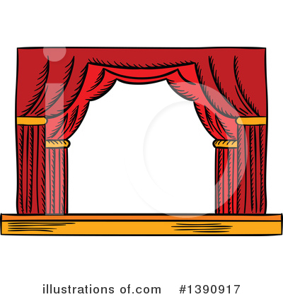 Theater Curtains Clipart #1390917 by Vector Tradition SM
