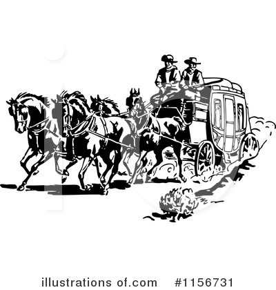 Royalty-Free (RF) Stagecoach Clipart Illustration by BestVector - Stock Sample #1156731