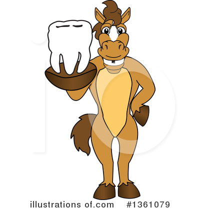Royalty-Free (RF) Stallion School Mascot Clipart Illustration by Mascot Junction - Stock Sample #1361079
