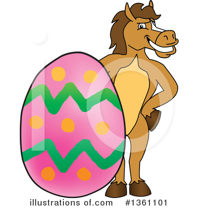 Royalty-Free (RF) Stallion School Mascot Clipart Illustration by Mascot Junction - Stock Sample #1361101