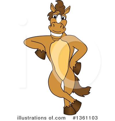 Royalty-Free (RF) Stallion School Mascot Clipart Illustration by Mascot Junction - Stock Sample #1361103