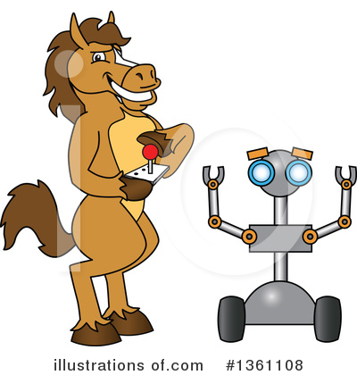 Royalty-Free (RF) Stallion School Mascot Clipart Illustration by Mascot Junction - Stock Sample #1361108
