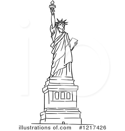 Royalty-Free (RF) Statue Of Liberty Clipart Illustration by Vector Tradition SM - Stock Sample #1217426