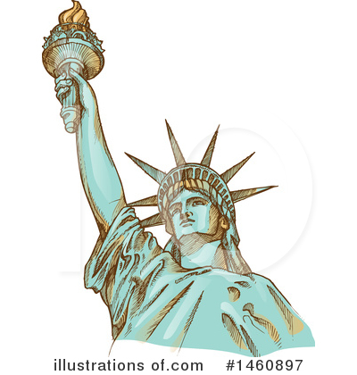Royalty-Free (RF) Statue Of Liberty Clipart Illustration by Domenico Condello - Stock Sample #1460897