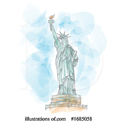 Royalty-Free (RF) Statue Of Liberty Clipart Illustration by Domenico Condello - Stock Sample #1685058