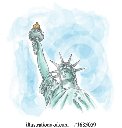 Royalty-Free (RF) Statue Of Liberty Clipart Illustration by Domenico Condello - Stock Sample #1685059