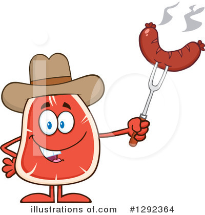 Royalty-Free (RF) Steak Character Clipart Illustration by Hit Toon - Stock Sample #1292364