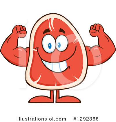 Royalty-Free (RF) Steak Character Clipart Illustration by Hit Toon - Stock Sample #1292366