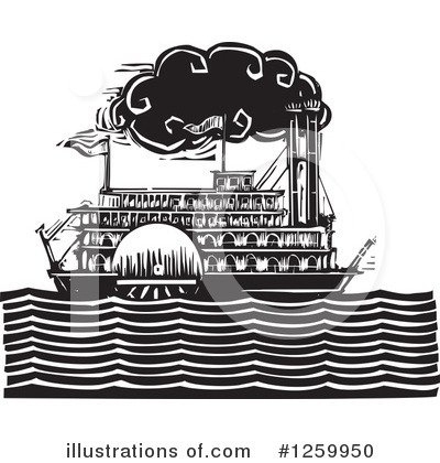 Royalty-Free (RF) Steamboat Clipart Illustration by xunantunich - Stock Sample #1259950