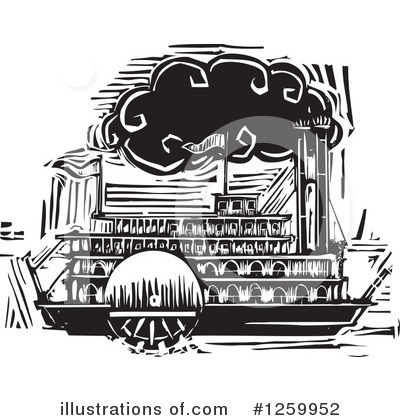 Royalty-Free (RF) Steamboat Clipart Illustration by xunantunich - Stock Sample #1259952