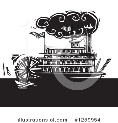 Royalty-Free (RF) Steamboat Clipart Illustration by xunantunich - Stock Sample #1259954